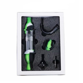 black green and white glass pipe