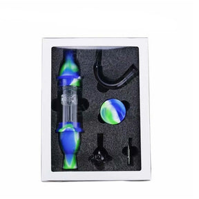 blue white green glass pipe