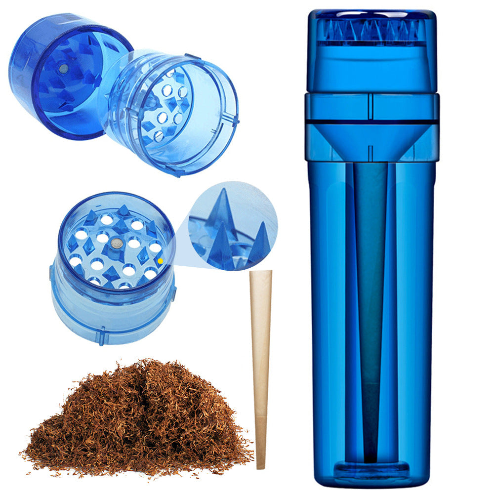 Grinding Canister Plastic PC Canister Plastic Pre Roll Grinder, Pre Roll Rolling Machine All-in-One Grinder