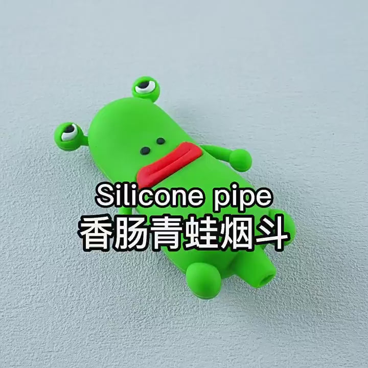Sausage Frog Cartoon Figure Silicone Pipe